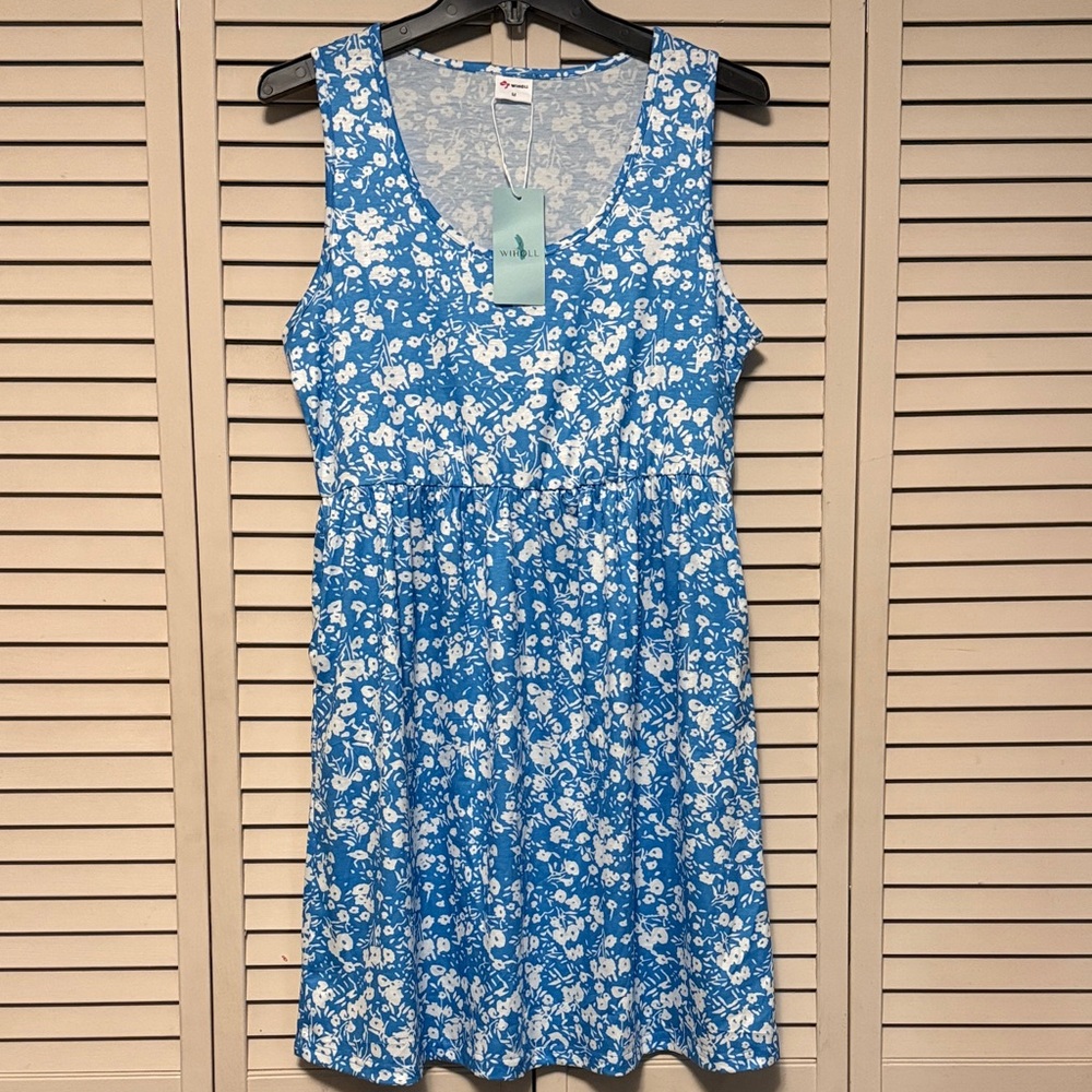 Blue Floral Mini Dress